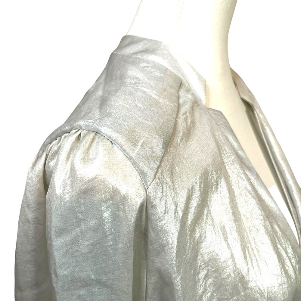 Melissa McCarthy x Seven7 Metallic Long Sleeve Faux Wrap  Blouse Size 0X BNWT - Picture 6 of 7